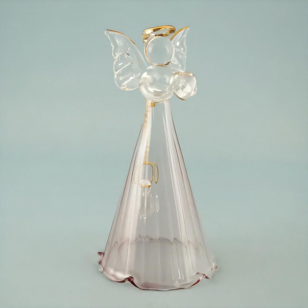 Fourcart Cute Handmade Glass Craft "Angel Bell" Pink X 6 Pieces