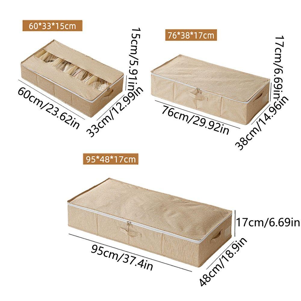 Сумка для хранения под кроватью на молнии, влагостойкий хлопково-льняной чехол для обуви, спальня