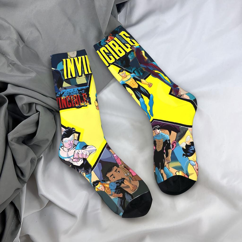 Взрослые Мужские Носки Аллен Инопланетянин Непобедимый Аниме Чулки Осень Смешные Теплые Мягкие Носки с Принтом Альпинистские Нескользящие Носки