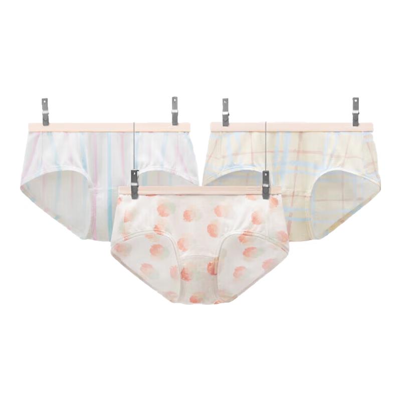 Bananain 501C Women's Printed Mid-Waist Briefs, 3-Pack