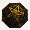 Golden Pentagram with Demon Skull: Mystic Symbol Art PrintUmbrella, Portable 3-Fold Umbrella for Men & Women,Christmas Gift ES135