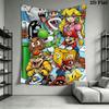 Jump Mario Star Wall Hanging Printed Fabric Blanket Decorative Tapestries for Bedroom Living Room Home Decor