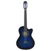 Western Guitar with Cutaway Equalizer and 6 Strings Blue