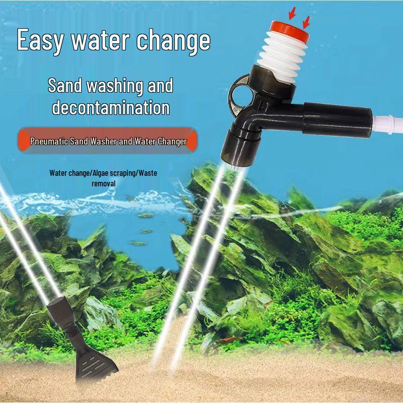 Manual Fish Tank Gravel Cleaner & Siphon Tube: Water Changer, Poop Sucker, Sand Washer, Silt Remover.