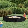 Sandpit - VIDAXL - Solid Wood Octagon - 4 Seats - Black - 111x111x20 Cm