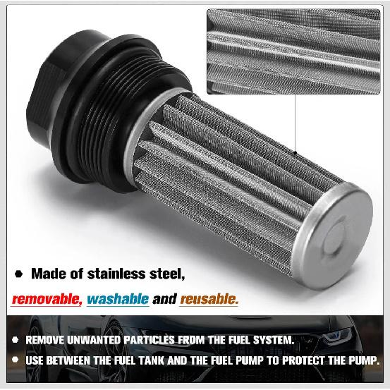 VR -Universal Car Racing In-Line Fuel Oil Filter With AN6/AN8 Fittings Adapter and 100 Micron Steel Element VR5565