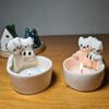 Scented Light Holder Cartoon Kitten Candle Holder Resin Cat Aromatherapy Candle Holder