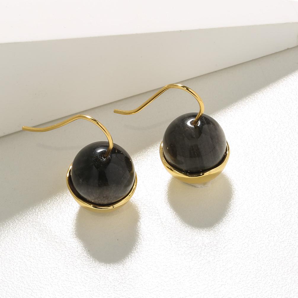 Серьги из натурального нефрита и бирюзы, антикварные серьги для женщин, нишевая модель, высококачественное серебряное покрытие 925 пробы, 18-каратное ушное кольцо