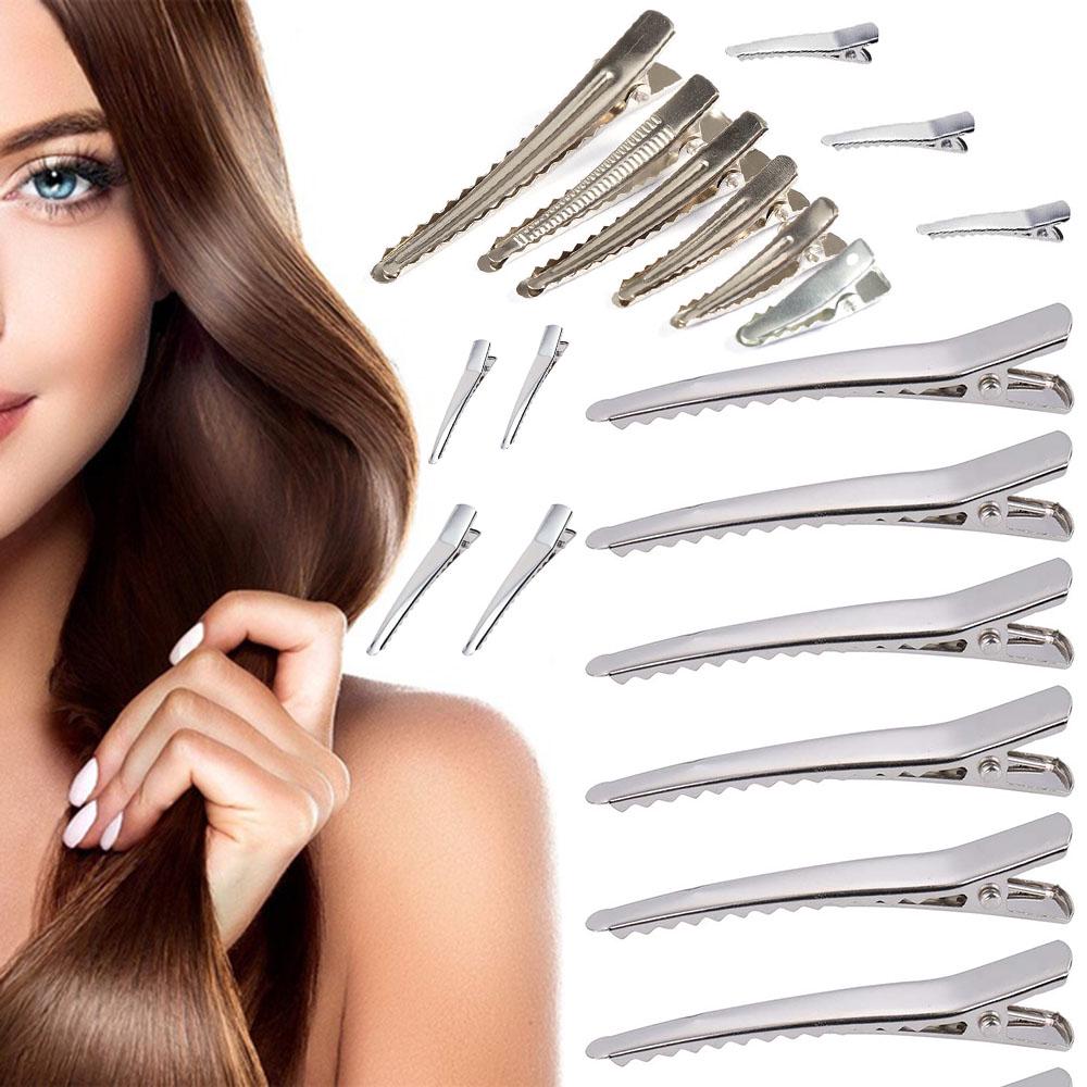 Women Portable Single Prong Fashion Silver Styling Tools Hair Clips Hairdressing Alligator Hairpin