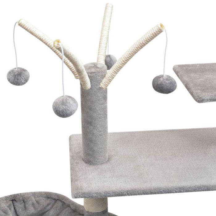 VidaXL Arbre à chat avec griffoirs en sisal 125 cm Gris