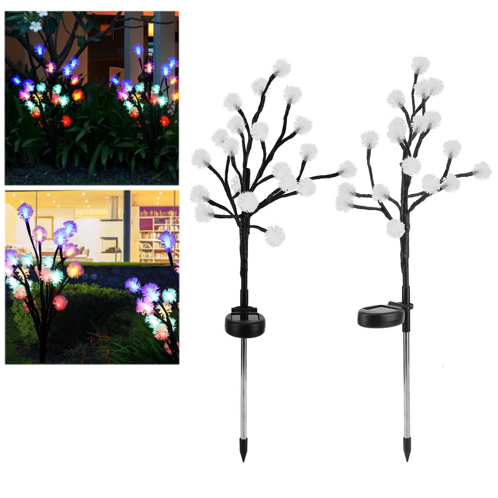 2pcs 20LED Solar Powered Fairy Lights Outdoor Dandelion Lamp Garden Lawn Decoration