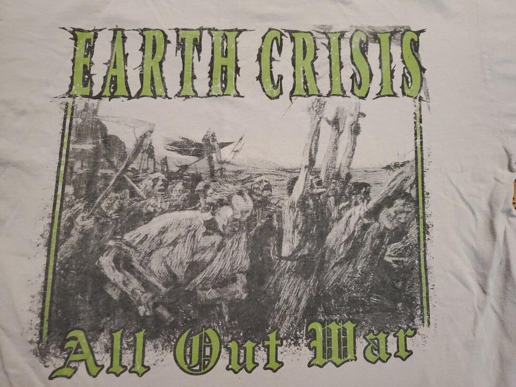 1990 EARTH CRISIS All Out War Band Shirt Classic White Unisex S-5XL Unisex T-Shirt