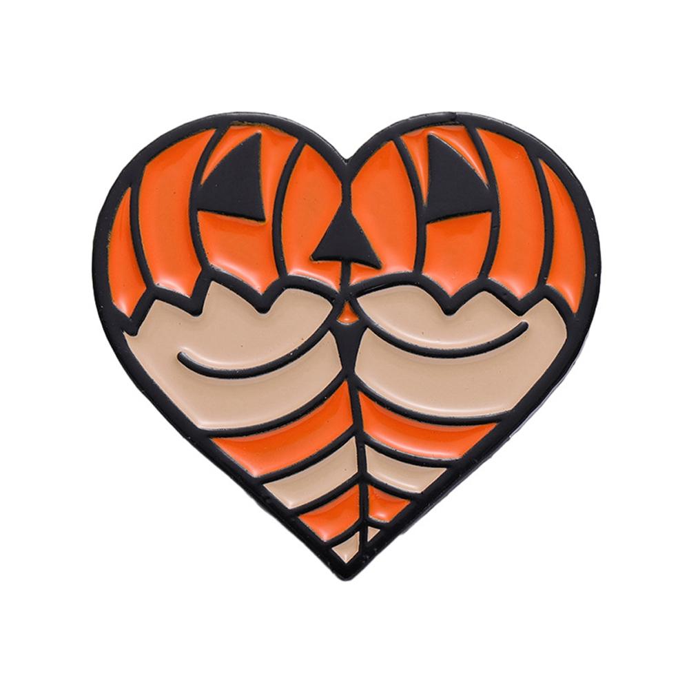 Персонализированная и креативная брошь на Хэллоуин, паук, летучая мышь, тыква, металлический значок, дизайн в форме сердца, аксессуар, значок из сплава