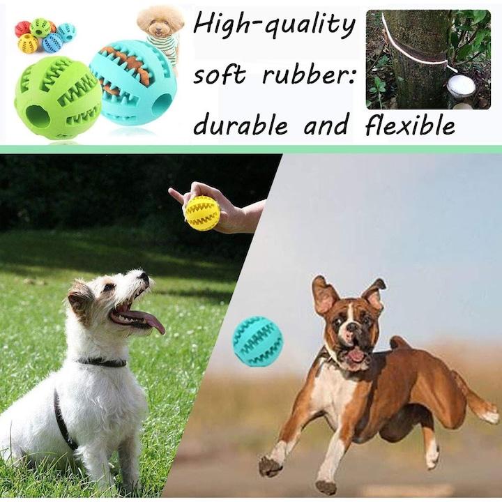 Pet toy leaky food ball Bite resistant teething pet toy ball teething rubber elastic ball