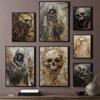 Abstract Horror Skeleton Poster Fantasy Witchy Creepy Festival Canvas Painting Wall Art Halloween Christmas Bedroom Home Decor