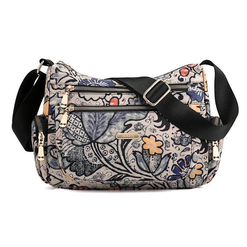 Casual Canvas Shoulder Bag, Printed Fabric Bag, Crossbody Bag, Fashionable Waterproof Nylon Bag, Travel Women's Bag