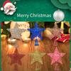 Gold Shimmering Christmas Tree Star Top Decoration Hollowed Metal Star Tree Top Ornament for Holiday Party Decoration