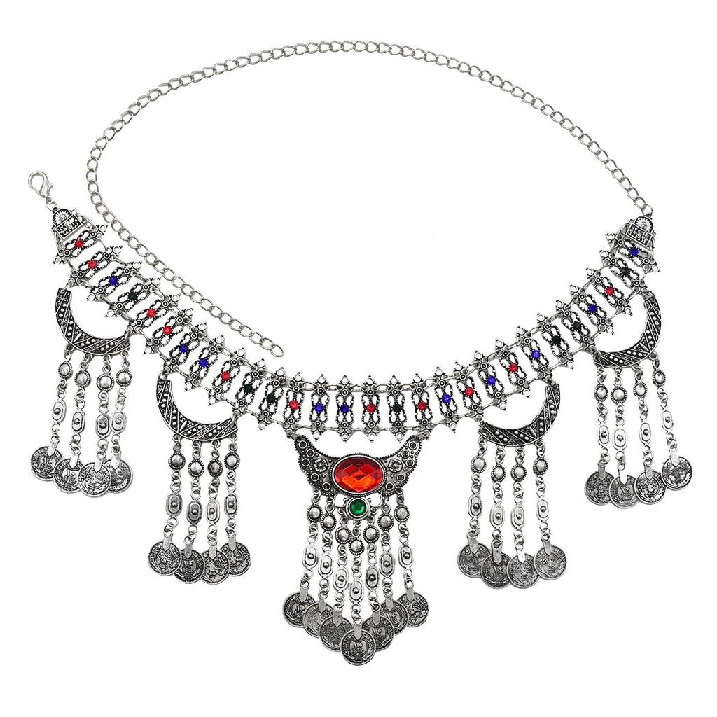 Color Metal Turkish Shiny Dress Belt Belly Dance Waist Chain Sexy Body Jewelry