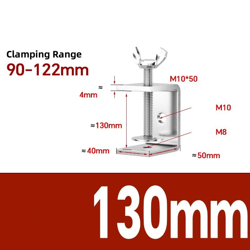 1pcs 304 Stianless Steel Tiger Clamp C-clamp Steel Pipe Square Clamps Adjustable Fixed Holder Clips ID 20~130mm Multiple Shapes