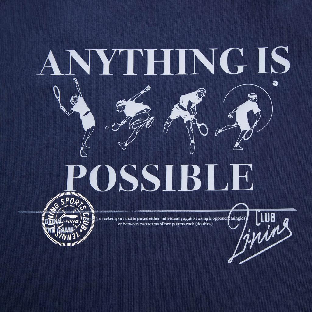 Li Ning Sports Life Collection T Shirt Men's Dark Ship Blue AHSV477-3