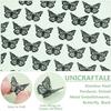 40Pcs Electrophoresis 430 Stainless Steel Pendants Etched Metal Embellishments Butterfly Black 19x26x0.4mm Hole: 1.2mm