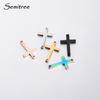 Semitree 5pcs/lot Stainless Steel Cross Bracelet Connectors Necklace Charms Pendant DIY Jewelry Making Handcrafted Accessories