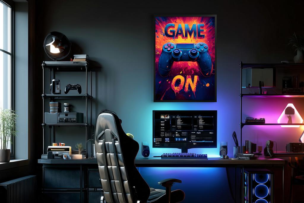Nowoczesny Plakat w Ramie Obraz gamingowy Konsola X-Box Pad dla gracza
