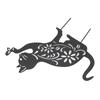 Статуэтка Черного Кота Милый Черный Кот Яркий Внешний Вид Полый Дизайн Прочный Металл Декор Черного Кота для Дома Сада Заднего Двора