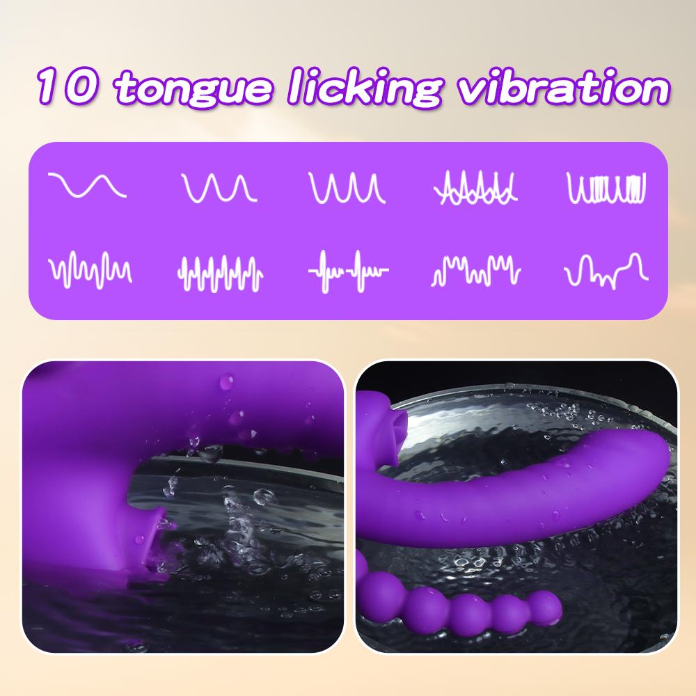 3 в 1 дилдо вибратор для лизания клитора для женщин с анальными шариками клитор G точка анус стимулятор вибратор для пар секс-игрушки товары для взрослых