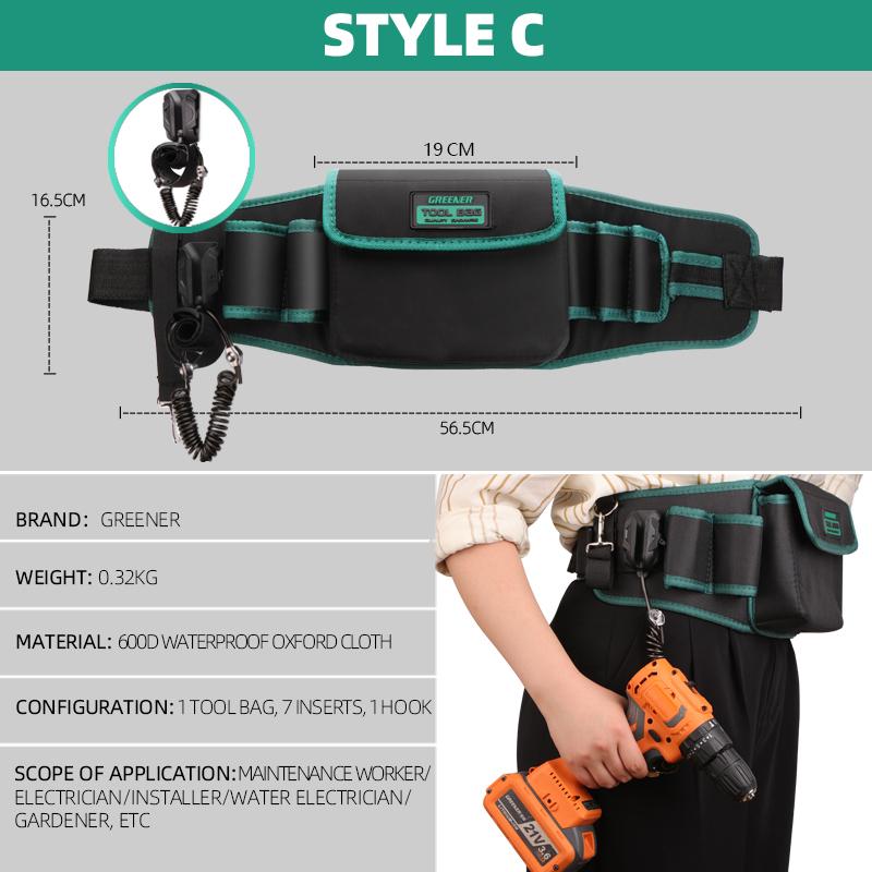 GREENERY поясная сумка для инструментов для электрика, мужская износостойкая, водонепроницаемая, многофункциональная фурнитура, специальный инструмент для обслуживания