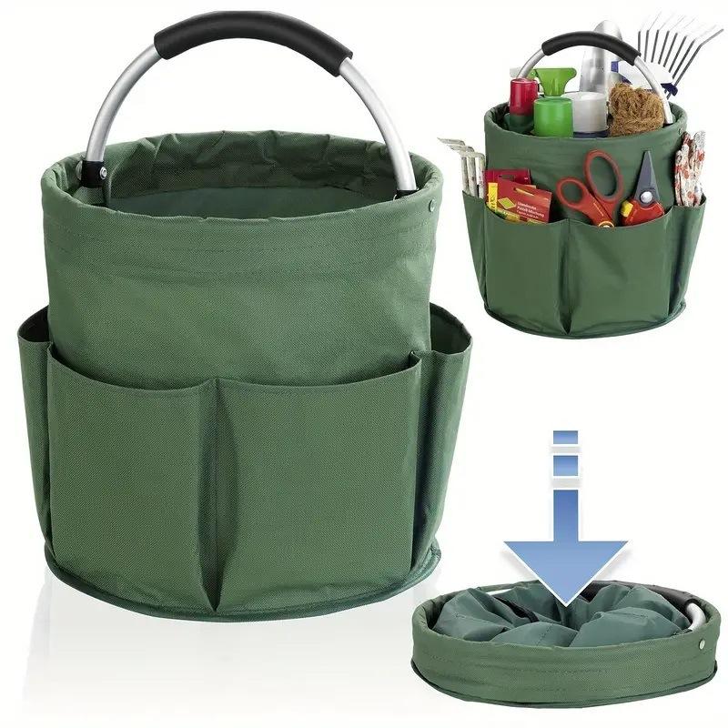 Foldable Oxford Fabric Picnic Basket Portable Handheld Multi-Scene Storage