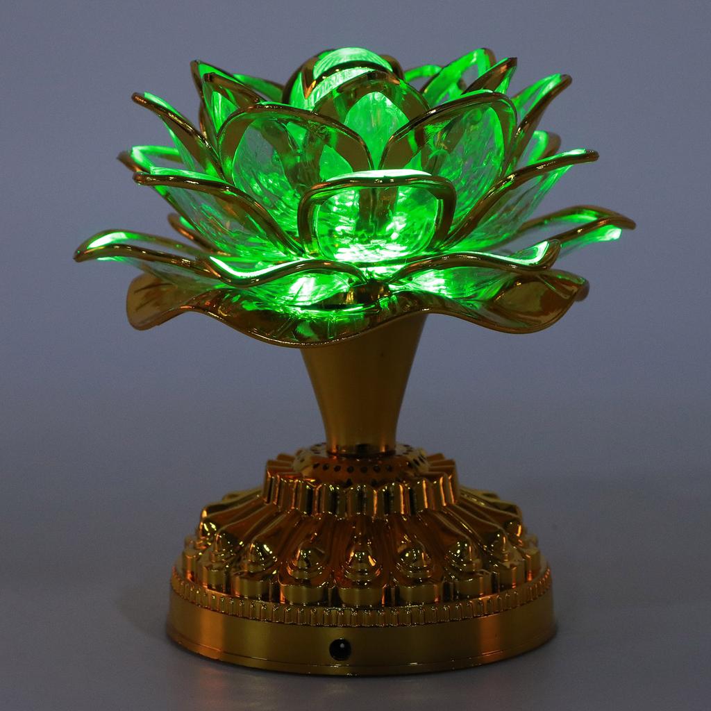 D2 Led Colorful Lotus Lantern Buddhist Lamp Buddha Light Buddhist Appliances Night Light Table Bedside Lamp Room Decoration LED