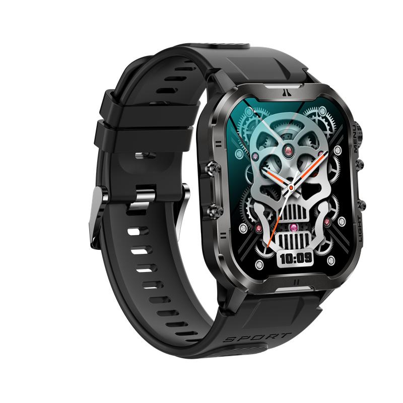 T26 Смарт-часы с фонариком, 1,96-дюймовым большим экраном, светодиодная подсветка, Bluetooth, вызов SOS, прочные спортивные смарт-часы для фитнеса