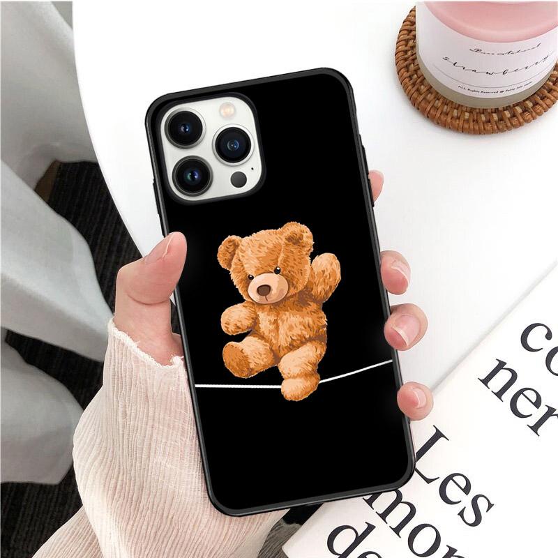 Чехол для телефона с забавным рисунком медведя и анимацией для iPhone Xiaomi Mi Samsung Galaxy Redmi Note AS 11 12 13 14 15 22 23 24 5G Pro Plus Max Fe Ultra