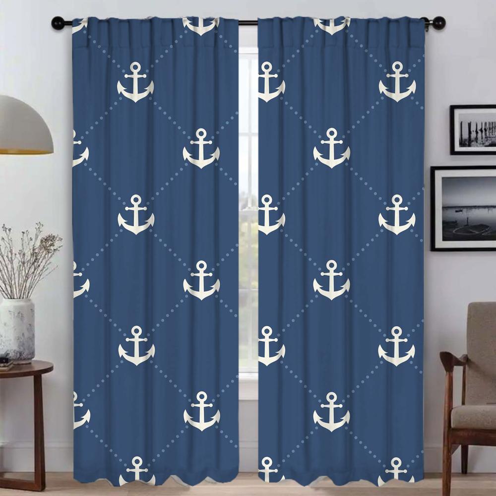 Занавеска на окно Anchor для комнаты 2-х панельная перегородка жалюзи шторы детская комната украшение на Хэллоуин домашний интерьер шторы гостиная
