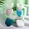 360 Degrees Automatic Sonic Electric Toothbrush for Adults Mouth Whitening Blue Light U-shaped Tooth Brushes with Charging Base