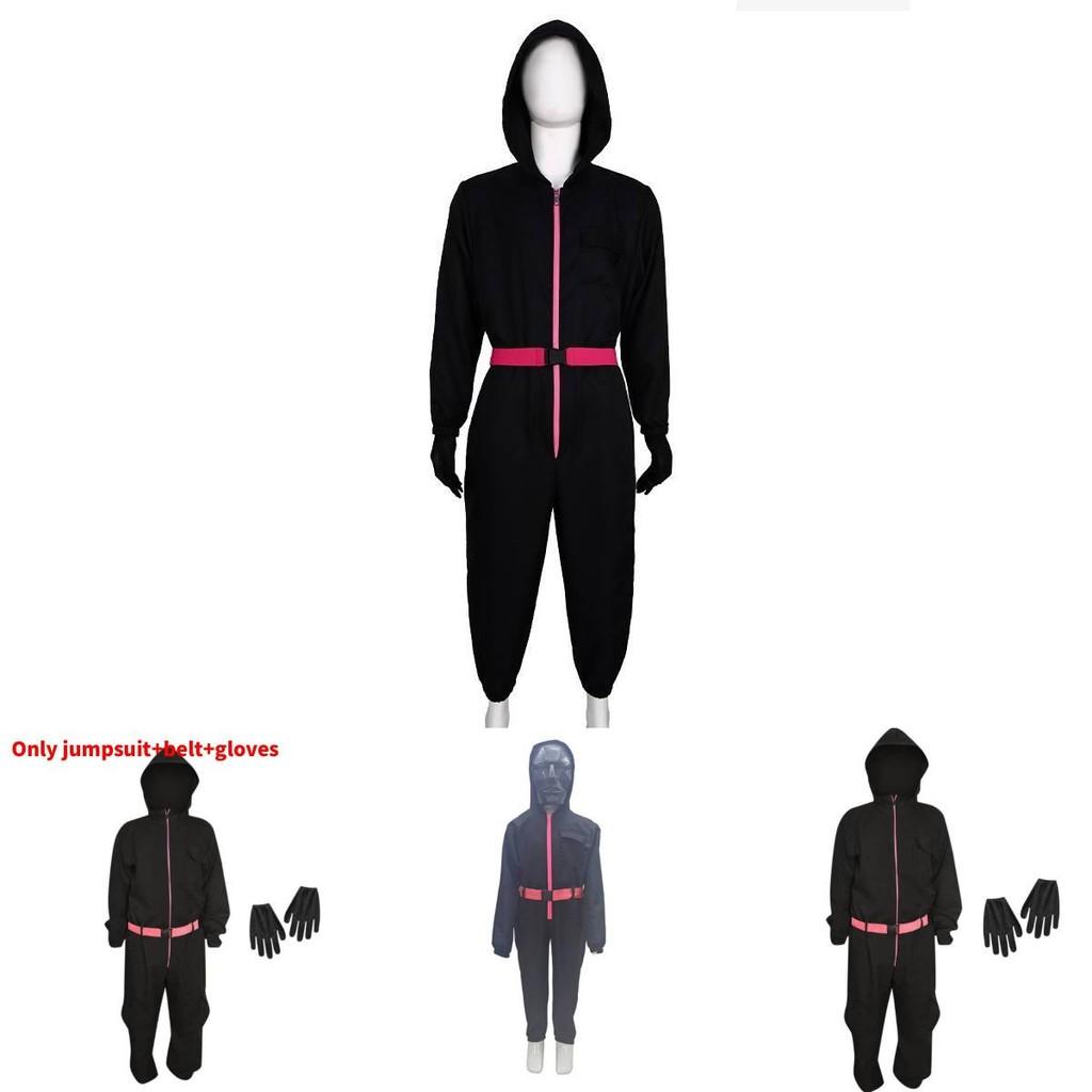 Игра в кальмара Популярный фильм Костюм на Хэллоуин для детей из смесовой ткани с хлопком Косплей-костюм