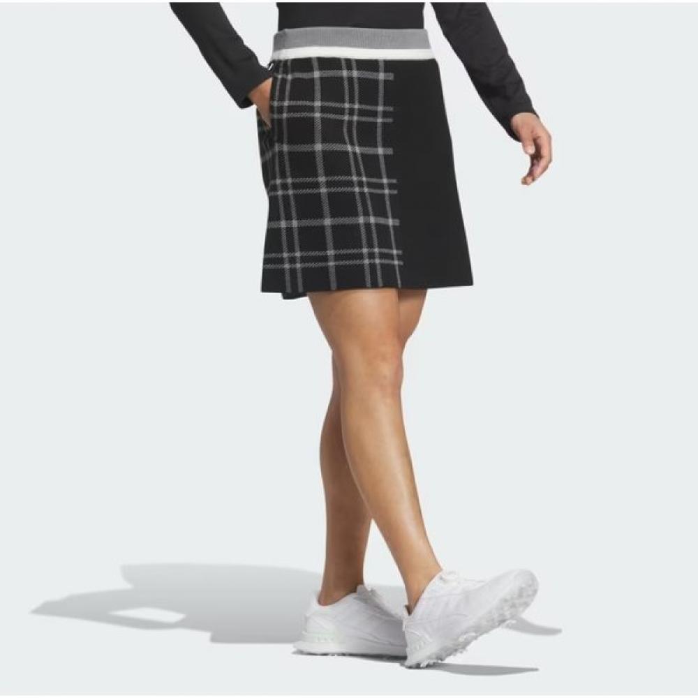 Adidas Гольф Fw Женская S трикотажная юбка Pulley faShion 3S в клетку iS4757 черная