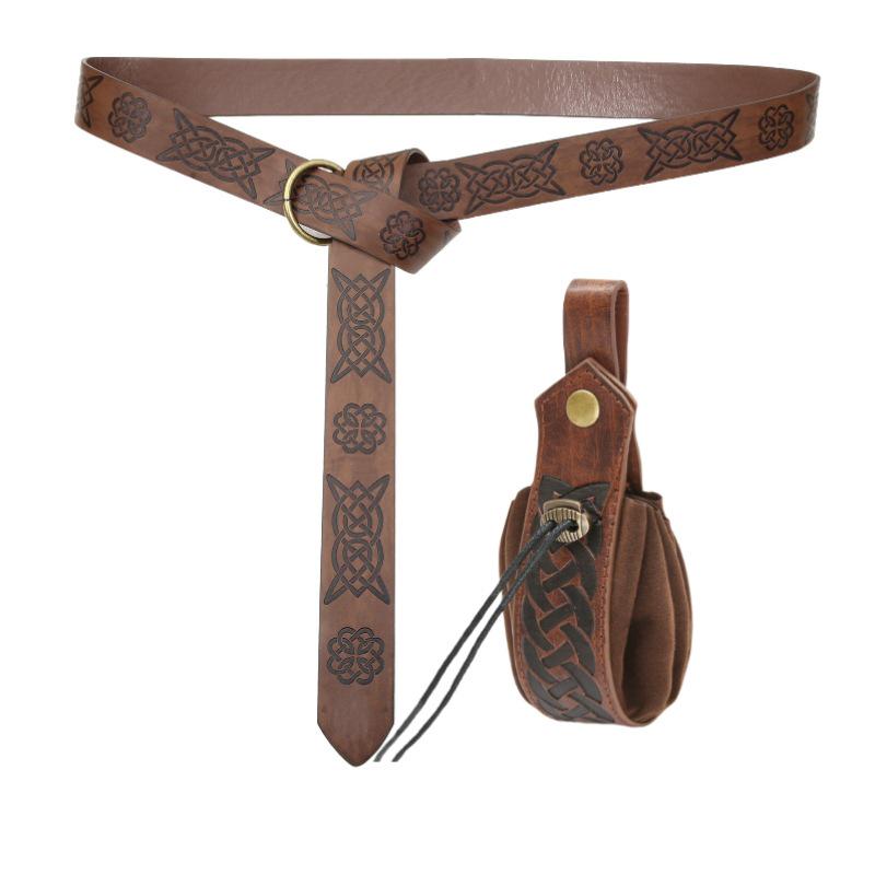 5-Piece Renaissance Costume Set: Corset, Belt, Pouch, Coin Purse, Potion Bottle Props