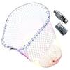 SANLIKE Landing Net Ash Joint Aluminum Large Ash Net Folding Nylon Net Ultra Light Oval Frame L Size Ash Frame 52 X 65cm Net Joint Gunmetal Color