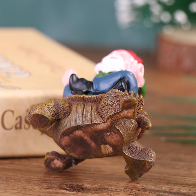 Садовый гном фигурка забавный гном сидящий на черепахе статуэтка гном орнамент