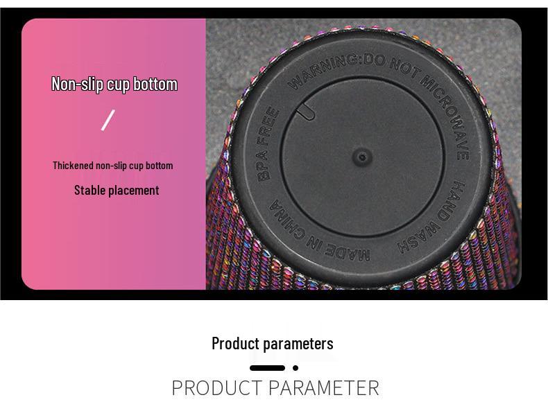 Новый модный стакан со стразами и блестками для напитков с крышкой и соломинкой, 550 мл