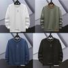 Fake Two Pieces Spliced Pullovers Men's Clothing Korean Solid Color Spring Autumn All-match Casual Patch Designs Sweatshirts New Tops