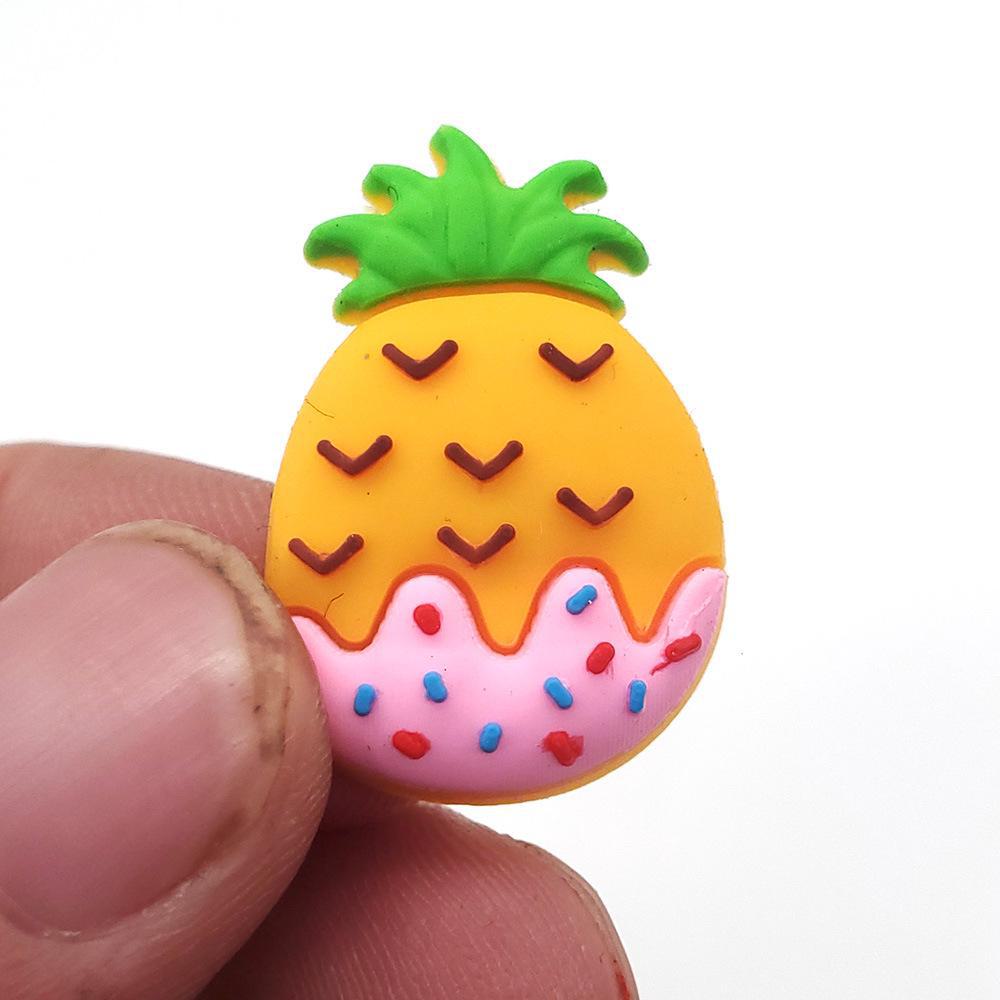 Мультяшные фрукты из ПВХ мягкие резиновые подвески для обуви - забавные декоративные аксессуары для дырчатой обуви