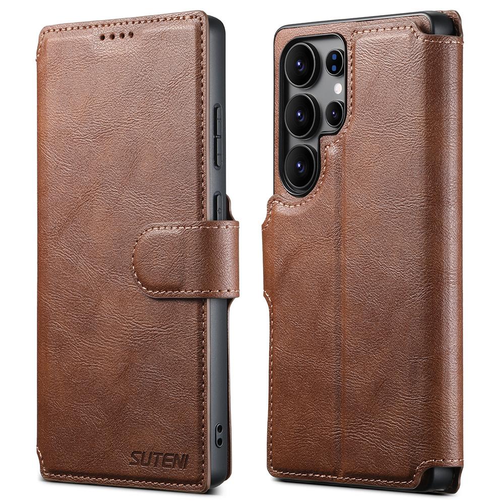 SUTENI Q-05 For Samsung Galaxy S22 Ultra 5G Wallet Case 2 in 1 Detachable Leather Flip Phone Cover with Stand
