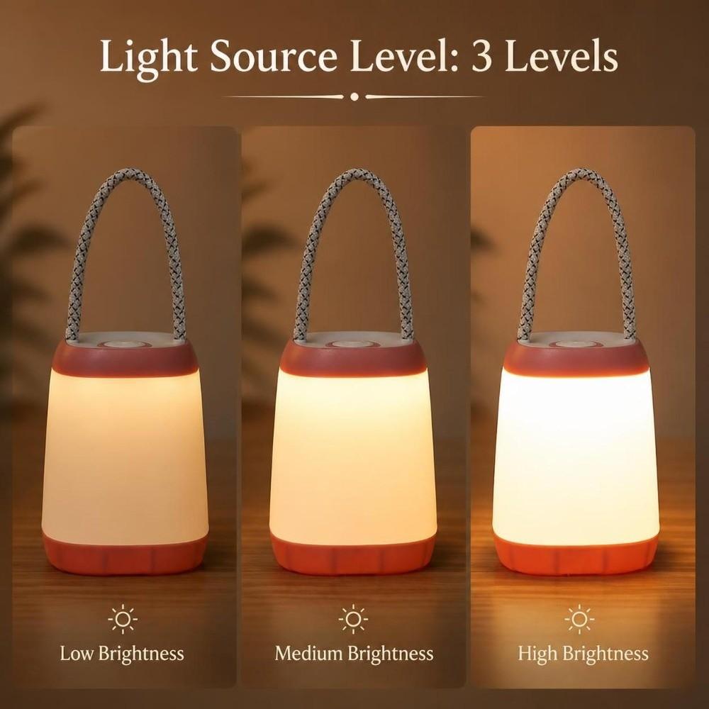 Adjustable Brightness Night Light 3000K Warm Light Emergency Lantern Handheld Night Light  Bedroom