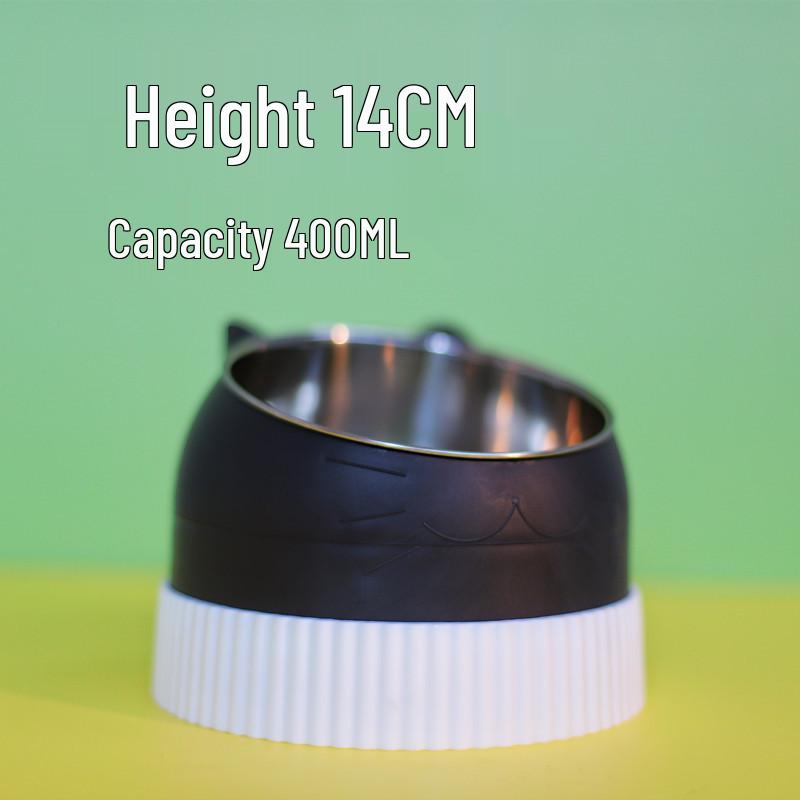 Приподнятые миски для питомцев из нержавеющей стали и керамики - Конструкция против опрокидывания для кошек и собак, Защищает шейные позвонки, Набор с двойной миской