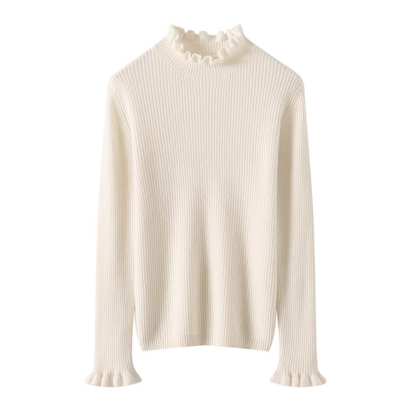 Autumn Winter Cashmere Knit Base Layer - Women's Soft & Comfortable Solid Color Fashion Top