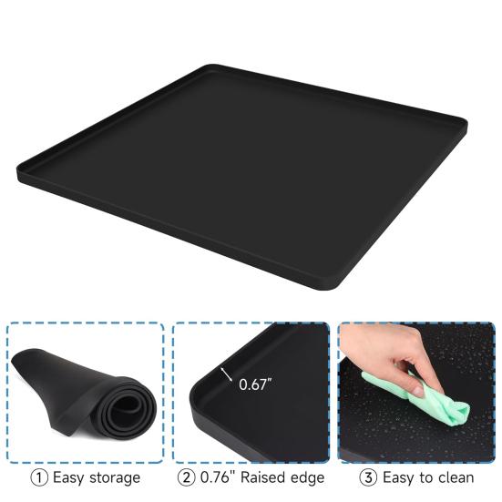 Силиконовый сливной коврик для мини-холодильников, стиральных машин, сушилок, герметичный коврик для кормления домашних животных, защитный лоток для пола, многофункциональный рабочий коврик, коврик для кошачьего туалета