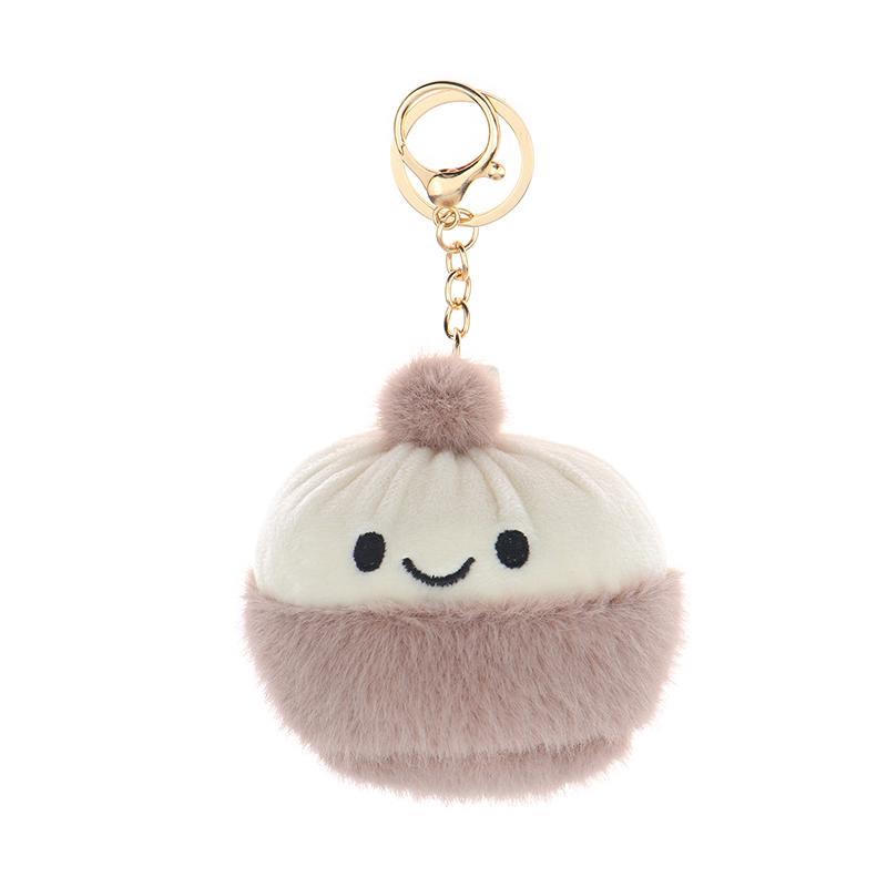 Милая маленькая плюшевая игрушка-брелок в виде колобка, мультяшная мягкая кукла-подвеска, брелок для ключей от машины, рюкзак, сумка, декор для детей, подарок